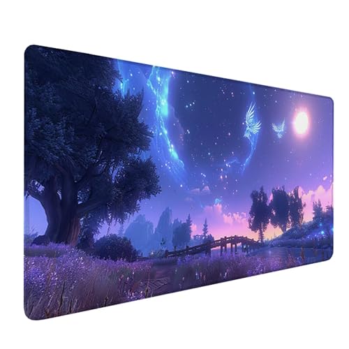 Gaming Mauspad XXL 1600x800x3mm, Blau Schreibtischunterlage mit Rutschfeste Gummibasis, Landschaft Erweiterter Mousepad XXL, Mouse Pad Wasserdicht und rutschfest, Büro Zubehör Geschenke 2-5415 Gaming Mauspad XXL 1600x800x3mm, Blau Schreibtischunterlage mit Rutschfeste Gummibasis, Landschaft Erweiterter Mousepad XXL, Mouse Pad Wasserdicht und rutschfest, Büro Zubehör Geschenke 2-5415 von LSPKKYOU