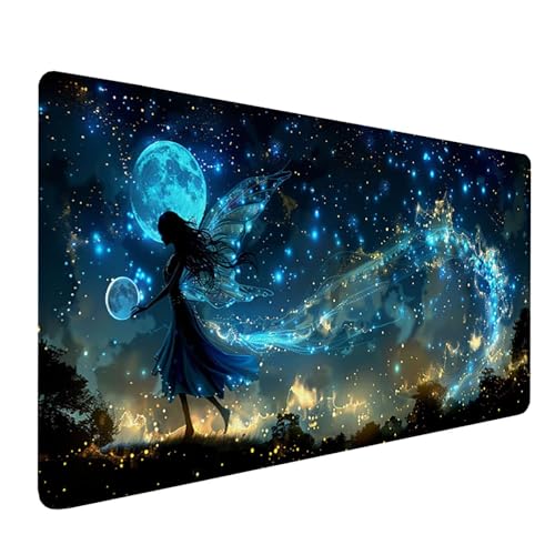 Gaming Mauspad XXL 1600x800x3mm, Blau Schreibtischunterlage mit Rutschfeste Gummibasis, Sternenhimmel Erweiterter Mousepad XXL, Mouse Pad Wasserdicht und rutschfest, für Büro Zubehör Geschenke 4-2090 Gaming Mauspad XXL 1600x800x3mm, Blau Schreibtischunterlage mit Rutschfeste Gummibasis, Sternenhimmel Erweiterter Mousepad XXL, Mouse Pad Wasserdicht und rutschfest, für Büro Zubehör Geschenke 4-2090 von LSPKKYOU