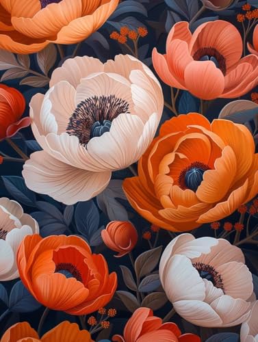 Malen Nach Zahlen Erwachsene Blume, Malen Nach Zahlen Pflanzen, Paint by Numbers DIY Handgemalt Ölgemälde Kit Mit 3 Pinsel und Acrylfarbe, Deko Wohnzimmer und Zimmer Deko, Geschenke 100x135 cm 7-5437 von LSPKKYOU