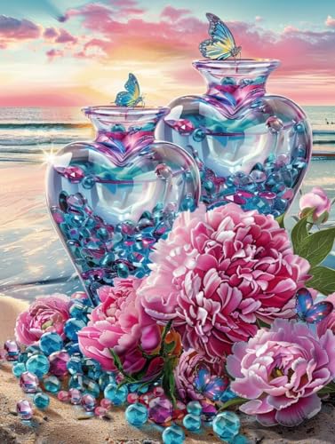 Malen Nach Zahlen Erwachsene Blume, Malen Nach Zahlen Schmetterling, Paint by Numbers DIY Handgemalt Ölgemälde Kit Mit 3 Pinsel und Acrylfarbe, Deko Wohnzimmer und Zimmer Deko 60x80 cm B-6183 von LSPKKYOU