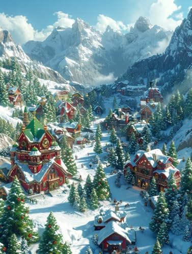 Malen Nach Zahlen Erwachsene Schneeszene, Malen Nach Zahlen Berg, Paint by Numbers DIY Handgemalt Ölgemälde Kit Mit 3 Pinsel und Acrylfarbe, Deko Wohnzimmer und Zimmer Deko, Geschenke 40x50 cm R-1576 von LSPKKYOU