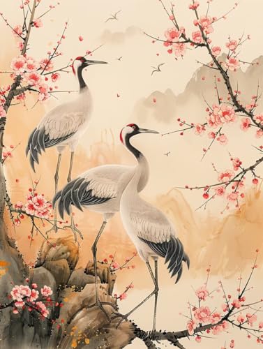 Malen Nach Zahlen Erwachsene Vogel, Malen Nach Zahlen Blume, Paint by Numbers DIY Handgemalt Ölgemälde Kit Mit 3 Pinsel und Acrylfarbe, Deko Wohnzimmer und Zimmer Deko, Geschenke 100x135 cm 5-4510 von LSPKKYOU