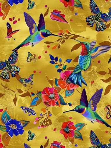 Malen Nach Zahlen Erwachsene Vogel, Malen Nach Zahlen Blume, Paint by Numbers DIY Handgemalt Ölgemälde Kit Mit 3 Pinsel und Acrylfarbe, Deko Wohnzimmer und Zimmer Deko, Geschenke 40x50 cm Z-6752 von LSPKKYOU