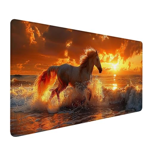 Orange Farbe Schreibtischunterlage, Gaming Mauspad XXL 1200x600x3mm, Sonnenuntergang Mousepad mit Rutschfeste Gummibasis, Mouse Pad verbessert die Präzision und Geschwindigkeit, Büro Zubehör H-5919 Orange Farbe Schreibtischunterlage, Gaming Mauspad XXL 1200x600x3mm, Sonnenuntergang Mousepad mit Rutschfeste Gummibasis, Mouse Pad verbessert die Präzision und Geschwindigkeit, Büro Zubehör H-5919 von LSPKKYOU