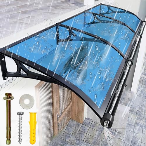 LSPYYDS Vordach Haustür Überdachung, Modernes Design Haustürvordach Pultvordach, Polycarbonat Türvordach für draußen Regenschutz UV-Schutz vor Regen und Schnee, Blau/60x200cm LSPYYDS Vordach Haustür Überdachung, Modernes Design Haustürvordach Pultvordach, Polycarbonat Türvordach für draußen Regenschutz UV-Schutz vor Regen und Schnee, Blau/60x200cm von LSPYYDS