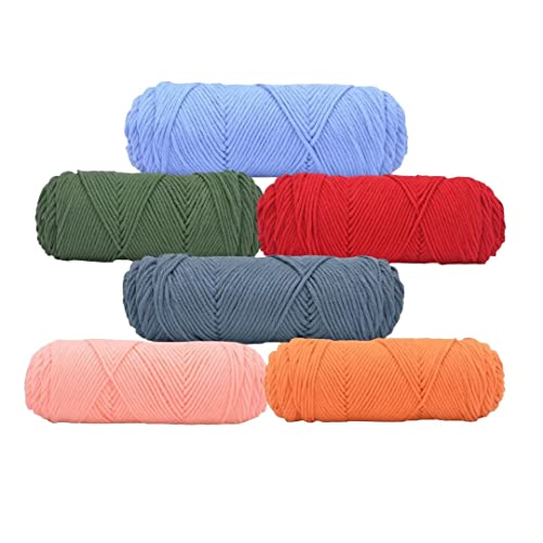 8ply Strands Tufting Garn für Tufting gun Teppiche, 100g Häkeln Fancy Chunky Baumwollfaser gemischt Strickgarn, mehrere Farbe Strickgarn Poke Stickerei Garn, 6 Rollen Set, kundenspezifische Farbe von LSQXSS