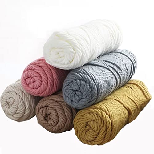 8ply Strands Tufting Garn für Tufting gun Teppiche, 100g Häkeln Fancy Chunky Baumwollfaser gemischt Strickgarn, mehrere Farbe Strickgarn Poke Stickerei Garn, 6 Rollen Set, kundenspezifische Farbe von LSQXSS