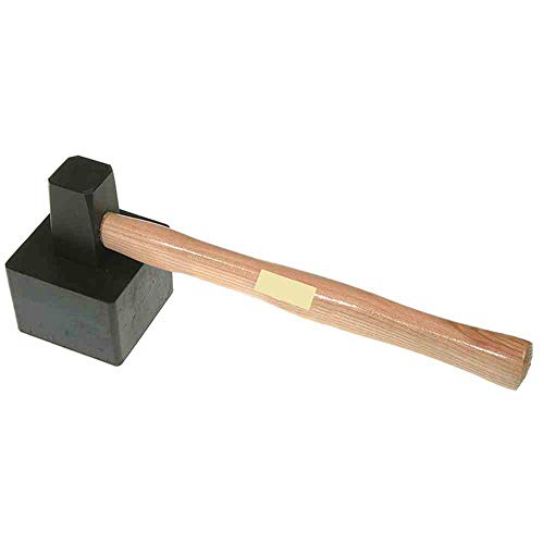 LSR TOOLS Plattenlegerhammer eckig 1500 g, mit anvulkanisiertem Kopf, 30170150 von lsr tools