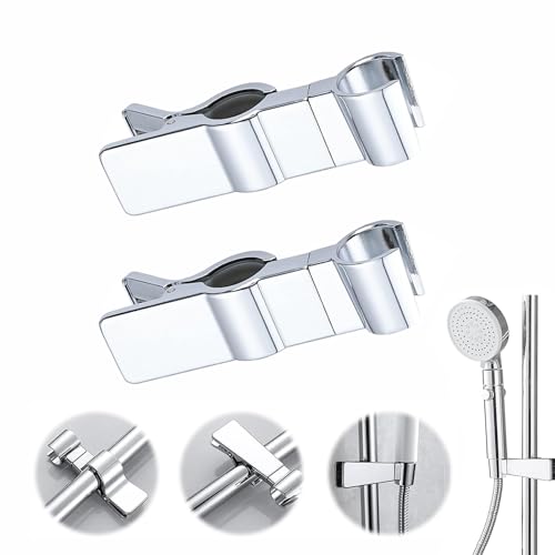 LSRVNM 2 Pieces Duschkopfhalterung, 20-29mm Handbrause Halterung Duschkopfhalterung, Ohne Bohren 35°Drehbar Verstellbar Halterung Duschkopf für Handbrause oder Duschkopf für Badezimmer von LSRVNM