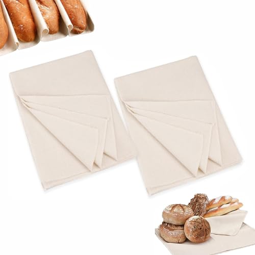 LSRVNM 2 Stück Leinentuch Brot Backen, Bäckerleinen Teigtuch, Premium Bäckerleinen zur Teigzubereitung und Backen, Brot Backen Zubehör für Fermentieren, 36 x 45cm LSRVNM 2 Stück Leinentuch Brot Backen, Bäckerleinen Teigtuch, Premium Bäckerleinen zur Teigzubereitung und Backen, Brot Backen Zubehör für Fermentieren, 36 x 45cm von LSRVNM