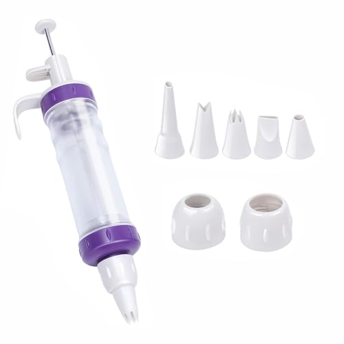 LSRVNM Gebäckspritze Tortenspritze Set mit 5 Tüllen Sahnespritze Kuchenspritze Gebäck Zuckerguss Spritze Dessert Decorator Zubehör für Kuchen Kekse von LSRVNM