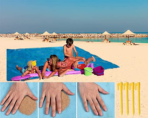 Stranddecke Sandfrei Strandmatte, Tragbare Sanddichte Stranddecke, Faltbar Ultraleicht Beach Blanket Sandfrei, Groß Außenbereich Waschbar Sandfreie Decke für Strand, Picknick, Wandern und Camping von LSSAGOON