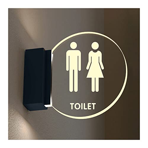 WC-Türschild, Toilettenschild, LED-Toilettenschilder, Herren- und Damen-Toiletten-Acrylschild, Wandmontage, 20,3 cm rundes Leuchtschild, for Badezimmer, Lounge, Büro oder Geschäft (Farbe: einfarbig) ( von LSSEDA