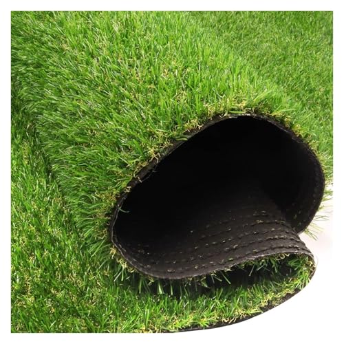 LSSHQ Kunstrasen Outdoor Rasenteppich Wetterfest Mit Drainagefunktion Grass für Balkon, Terrasse & Garten Wetterfester Outdoor Teppich in Grün(2x2m/6x6ft) von LSSHQ