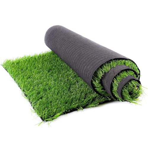 LSSHQ Kunstrasen Täuschend Echter Pflegeleichter Grasteppich Mit Drainagelöchern Robust & Langlebig, für Terrasse Balkon Außen Innen Grüner Rasenteppich(2x8m/6x26ft) von LSSHQ