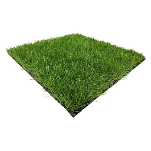 LSSHQ Kunstrasenteppich Wetterfest Rollrasen Grasmatte Outdoor Kunstrasen Matte in Grün Wetterfest, Dauerhaftes Selbstentwässerungssystem Täuschend Echter(5x10ft) von LSSHQ