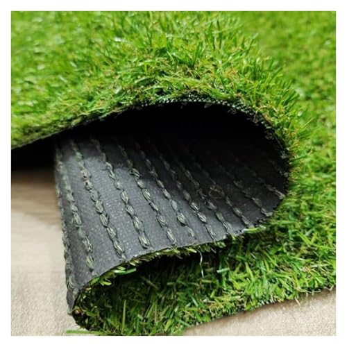 LSSHQ Outdoor Kunstrasen Matte in Grün Wetterfest Kunstrasen Outdoor Rasenteppich, Kunstgras für Haustiere Wetterfest Mit Drainagefunktion Grass Grasteppich(2x2m/6x6ft) von LSSHQ