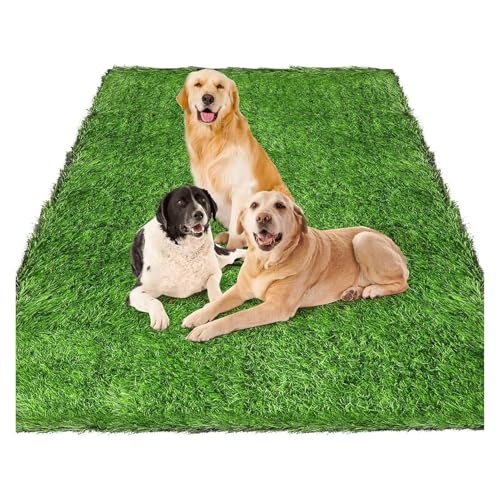 LSSHQ Outdoor Kunstrasen Matte in Grün Wetterfest Rasen für Balkon & Garten Rasen Teppichboden, Dauerhaftes Selbstentwässerungssystem Leicht Zuschnittbar(5x10ft) von LSSHQ