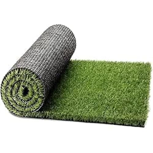 LSSHQ Outdoor Kunstrasen Matte in Grün Wetterfest Rasen für Balkon & Garten Rasen Teppichboden, UV-Beständig Leicht Zuschnittbar Mit Drainagelöchern Kunstrasen(3x5ft) von LSSHQ