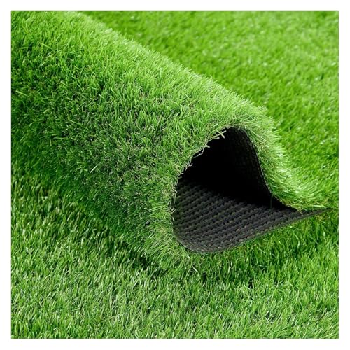 LSSHQ Outdoor Kunstrasen Matte in Grün Wetterfest Rasen für Balkon & Garten Rasen Teppichboden, für Terrasse Balkon Außen Innen Grüner Rasenteppich(2x8m/6x26ft) von LSSHQ