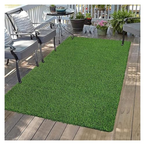 LSSHQ Outdoor Kunstrasen Matte in Grün Wetterfest Rasenteppich Mit Drainage Noppen, Rasen für Balkon & Garten Rasen Teppichboden Mit Drainagelöchern(1x7m/3x23ft) von LSSHQ