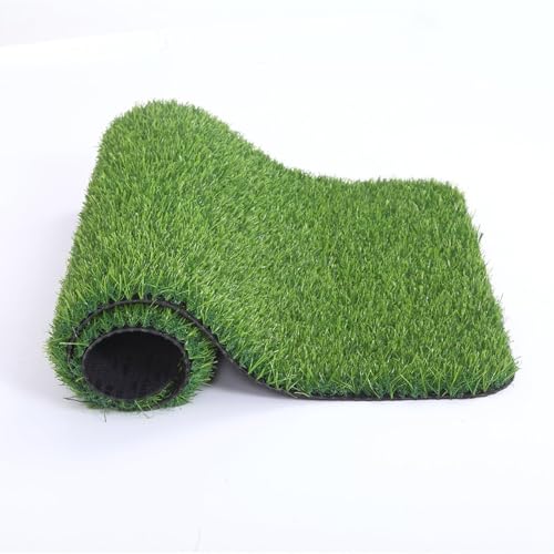LSSHQ Outdoor Kunstrasen Matte in Grün Wetterfest Rasenteppich Mit Drainage Noppen, für Terrasse Balkon Außen Innen Grüner Rasenteppich UV-Beständig(2x6m/6x20ft) von LSSHQ