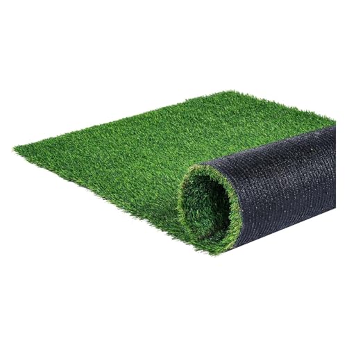 LSSHQ Outdoor Kunstrasen Matte in Grün Wetterfest Wetterfest Mit Drainagefunktion Grass Täuschend Echter, für Balkon, Terrasse, Garten, Grün Rasenteppich(1x4m/3x13ft) von LSSHQ