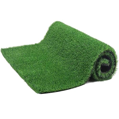 LSSHQ Rolle Kunstrasen Teppich für Terrasse oder Garten 25 mm Höhe Rasenteppich mit Drainage Noppen, für Terrasse Balkon Außen Innen Grüner Rasenteppich(5x8ft) von LSSHQ
