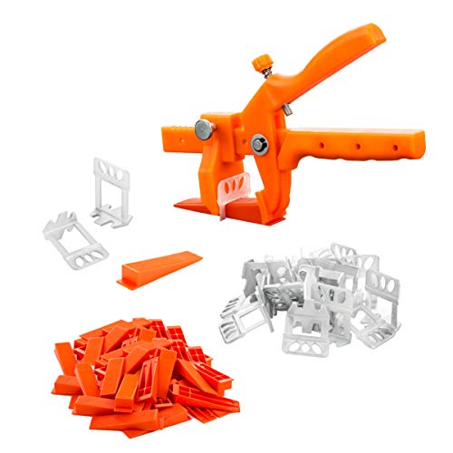 LST Nivelliersystem 100x hohe Laschen XL 2mm + 50x Keile + Zange Fliesen 12-20mm von LST