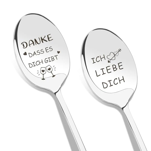 2er Stück Löffel Kaffeelöffel Mit Gravur Ostergeschenke Valentinstag Jahrestag Liebe Geschenk für Erwachsene Frauen Ehefrau Ich Liebe Dich Geschenke für Männer Ehemann Freundin Paare Partner von LSVGSAK