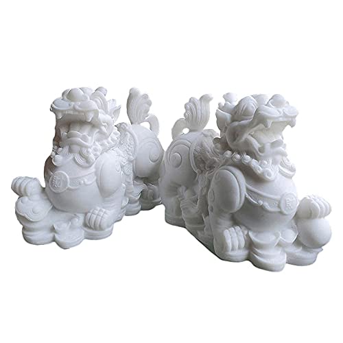 LSWKG Feng Shui Pixiu/Pi Yao Statue 2 stücke Wohlstand Prosperity Statue Dekoration Figur Anziehen Geld und viel Glück von LSWKG