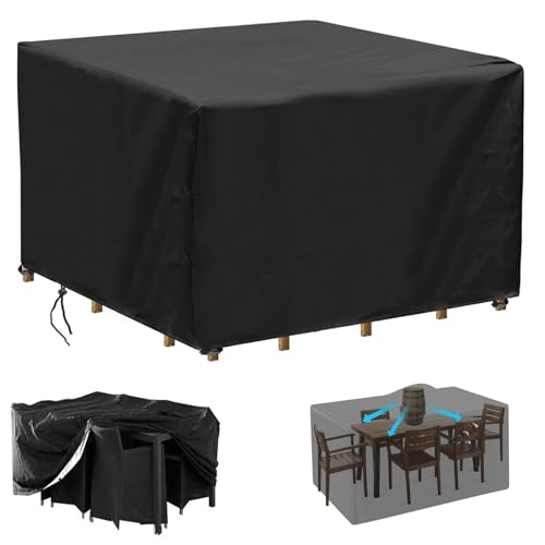 120x80x35cm Abdeckhaube Gartenmöbel, Rechteckig Abdeckungen für Gartenmöbel, 420D Oxford Gewebe Schutzhülle Abdeckplane Winterfest Winddicht Terrassenmöbel Wasserdicht Staubdicht UV-beständig von LSYALUCK