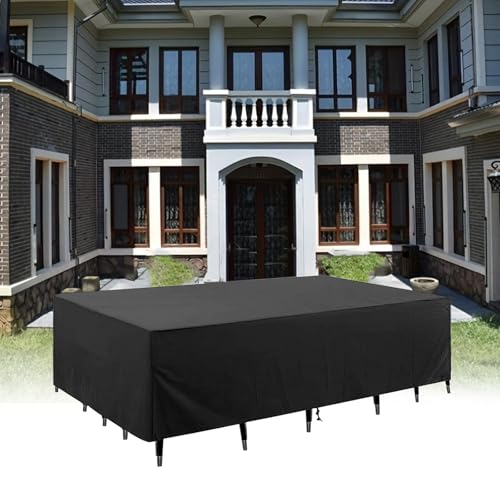 LSYALUCK Abdeckung Gartenmöbel Schutzhülle für Gartentische, 110x115x95cm(LxWxH) 420D Terrassenmöbel Abdeckung Extrem Wetterbeständig Wasserdicht Terrassenmöbel Abdeckung für Tisch und Stühle Sofas von LSYALUCK
