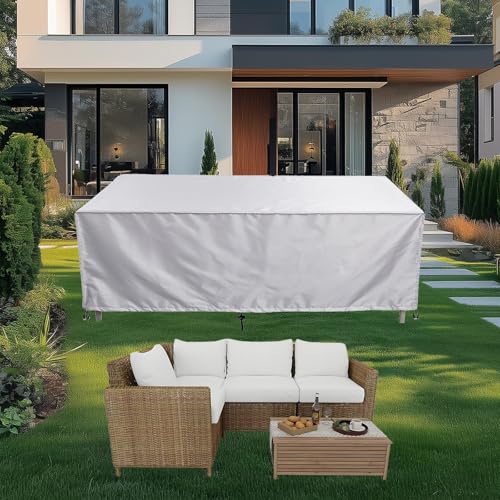 LSYALUCK Abdeckung für Gartenmöbel, 400x200x75cm/LxWxH wasserdichte Gartenmöbel-Abdeckung, 420D Stoff UV-Schutz Wind- & Regenbeständig Tisch Sofabezug mit Kordelzug Outdoor Patio Shield LSYALUCK Abdeckung für Gartenmöbel, 400x200x75cm/LxWxH wasserdichte Gartenmöbel-Abdeckung, 420D Stoff UV-Schutz Wind- & Regenbeständig Tisch Sofabezug mit Kordelzug Outdoor Patio Shield von LSYALUCK