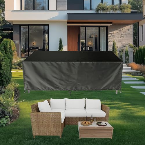LSYALUCK Abdeckung für Gartenmöbel, 45x45x30cm/LxWxH wasserdichte Gartenmöbel-Abdeckung, 420D Stoff UV-Schutz Wind- & Regenbeständig Tisch Sofabezug mit Kordelzug Outdoor Patio Shield von LSYALUCK