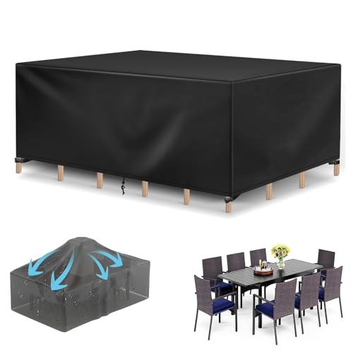 LSYALUCK Abdeckung für Gartenmöbel - 260x220x110cm Multi Größe Gartenmöbel Abdeckung wasserdichte Schutzhülle - 600D Abdeckhaube Gartentisch Rechteckig, Schutzhülle Tisch für Gartentisch Sitzgruppe LSYALUCK Abdeckung für Gartenmöbel - 260x220x110cm Multi Größe Gartenmöbel Abdeckung wasserdichte Schutzhülle - 600D Abdeckhaube Gartentisch Rechteckig, Schutzhülle Tisch für Gartentisch Sitzgruppe von LSYALUCK
