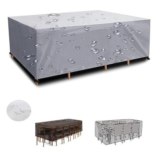 LSYALUCK Gartenmöbel Abdeckung, 300x70x100cm Große Gartenmöbel-Abdeckungen für den Außenbereich, wasserdicht für Sofabezug Winterfest Anti-UV Gartentische Schutzhülle für Balkonmöbel Möbelsets Lounge von LSYALUCK