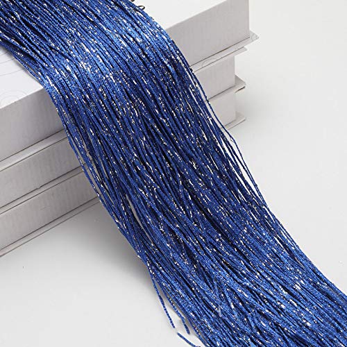 LSYHHXC 1x2m Glitzerschnur Günstige Türvorhangperlen Raumteiler Perlenfransen Polyesterstoff Fensterpaneel 1 Stück 100x200cm(Royal Blue) von LSYHHXC
