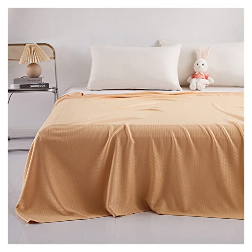 LSYHHXC Sommer-Bambusfaser-EIS-Seide-dünne Decke Rautenförmiges Faser-Handtuch-Baby-Klimaanlage-Decke for Betten 66(Color:Camel,Size:180x200cm(70x78inch)) von LSYHHXC