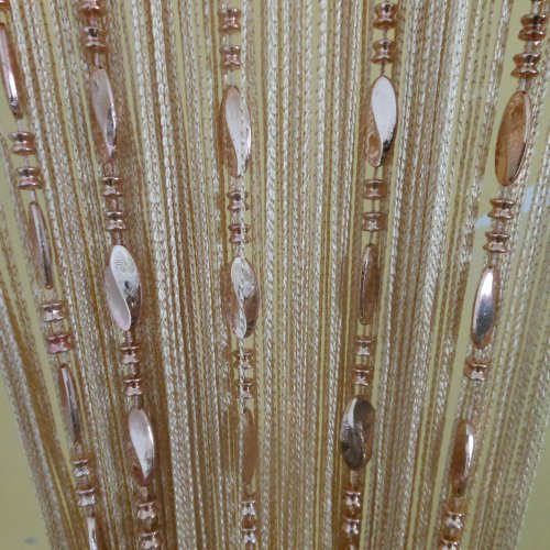 LSYHHXC String Bright Button Perlen Türvorhang Deko Fransen Quaste Tür Raumteiler Vorhang(Champagne) von LSYHHXC
