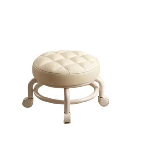 LSYHHXC Universalrad, Kleiner Niedriger Hocker, Geräuschloses Rad, Rotierender Wischboden, Niedriger Hocker, Riemenscheibe Mit Kinder, Die Laufen Lernen 99(White Stool) von LSYHHXC