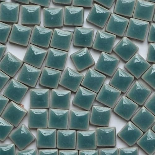 Mosaikfliese 100 g DIY-Keramik-Mosaikfliesen, Glasspiegel, handgefertigte Ornamente, Fliesen, Wandarbeiten, bunter Kristall for dekorative Materialien 46 (Color : Blue-green) von LSYHHXC