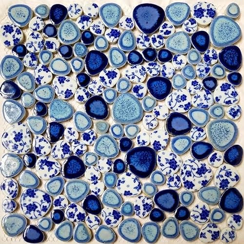 Mosaikfliese 100 g Mosaikfliesen, gemischte Farben, ovale Steine, DIY-Kunst, Mosaikherstellung for Bastelarbeiten, kreatives Hobby, Heim- und Wanddekoration 46 (Color : 1) von LSYHHXC