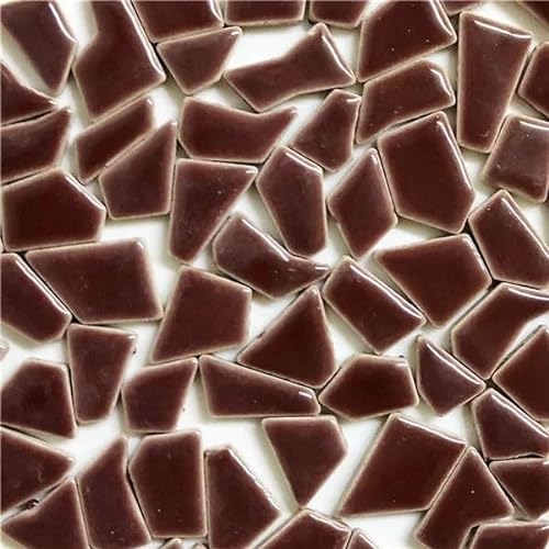 Mosaikfliese 4,3 Unzen/122 g Polygon-Porzellan-Mosaikfliesen, DIY-Handwerk, Keramikfliesen-Mosaikherstellungsmaterialien, 1–4 cm Länge, 1–4 g/Stück, 3,5 mm Dicke 46 (Color : Deep Brown, Size : 4.3oz von LSYHHXC