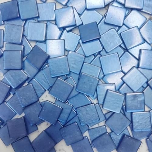 Mosaikfliese 80 Stück (ca. 20 g), 1 cm, quadratische Kunstharz-Mosaikfliesen, 0,2 cm dick, bunte DIY-Bastelmaterialien 46 (Color : Trans Royal Blue, Size : 20g-0.7oz) von LSYHHXC