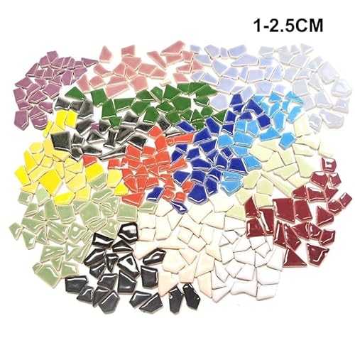Mosaikfliese 80 g (ca. 50–70 Stück) Porzellan-Mosaikfliesen, 1–2,5 cm, 0,4 mm Dicke, Keramik-Mosaiksteine, DIY-Mosaik-Bastelmaterial 46 (Color : Mix, Size : 80g-2.82oz) von LSYHHXC