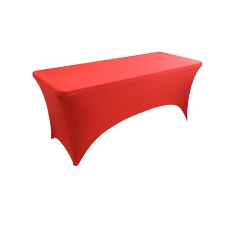Stretch-Tischdecke aus Spandex, 1,2–2,4 m, Klapptisch, rechteckige Cocktail-Tischdecke, perfekt for Hochzeitsfeiern, Bankette(Red,4 FT) von LSYHHXC
