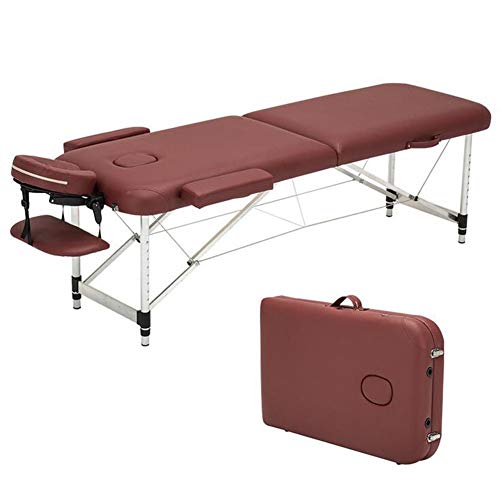 LSYOA Tragbar Massagetisch, 72inch Massageliege Aluminium Höhe Einstellbaren Massagebank Leicht Massagebett Kosmetikliege,Red_185*70cm von LSYOA