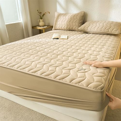 LSZHBSL Gesteppter Spannbettlaken 90 x 200 cm Weich und Angenehm Baumwolle Bettlaken Leichter Kaffee Spannbetttuch für Topper 30 cm höhe Boxspringbett LSZHBSL Gesteppter Spannbettlaken 90 x 200 cm Weich und Angenehm Baumwolle Bettlaken Leichter Kaffee Spannbetttuch für Topper 30 cm höhe Boxspringbett von LSZHBSL