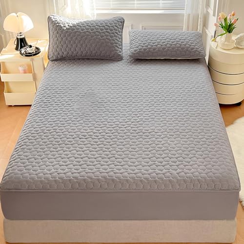 LSZHBSL Inkontinenz spannbettlaken 90x200cm/3pcs Soft Sleep bettlaken spannbettlaken dunkelgrau Weiche Matratzen Topper Spannbetttücher Matratzenhöhe bis 30 cm von LSZHBSL